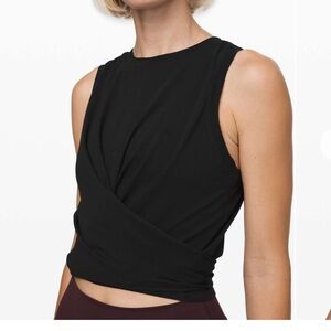 Lululemon Time To Restore Tank Black Sleeveless Twist Top
